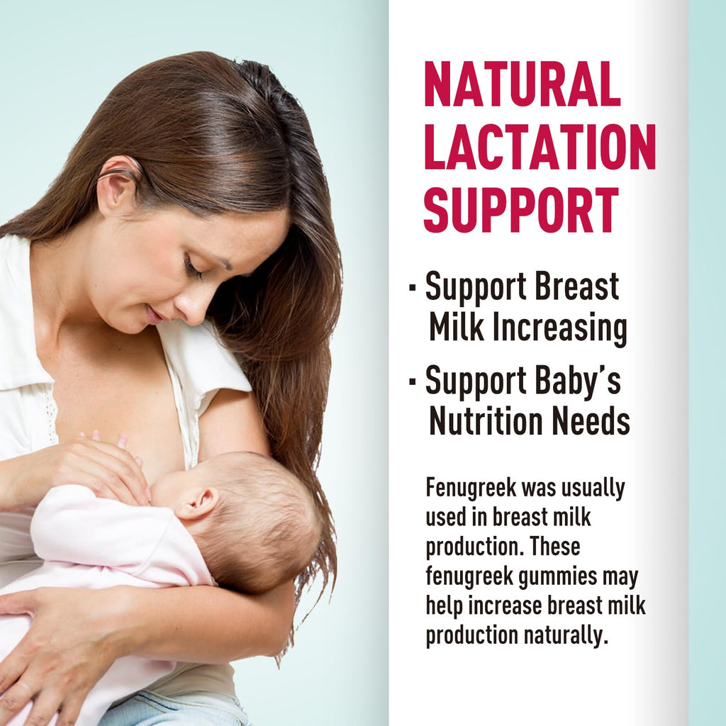 GREABBY Fenugreek Gummies 1000mg – Lactation Support, Non-GMO