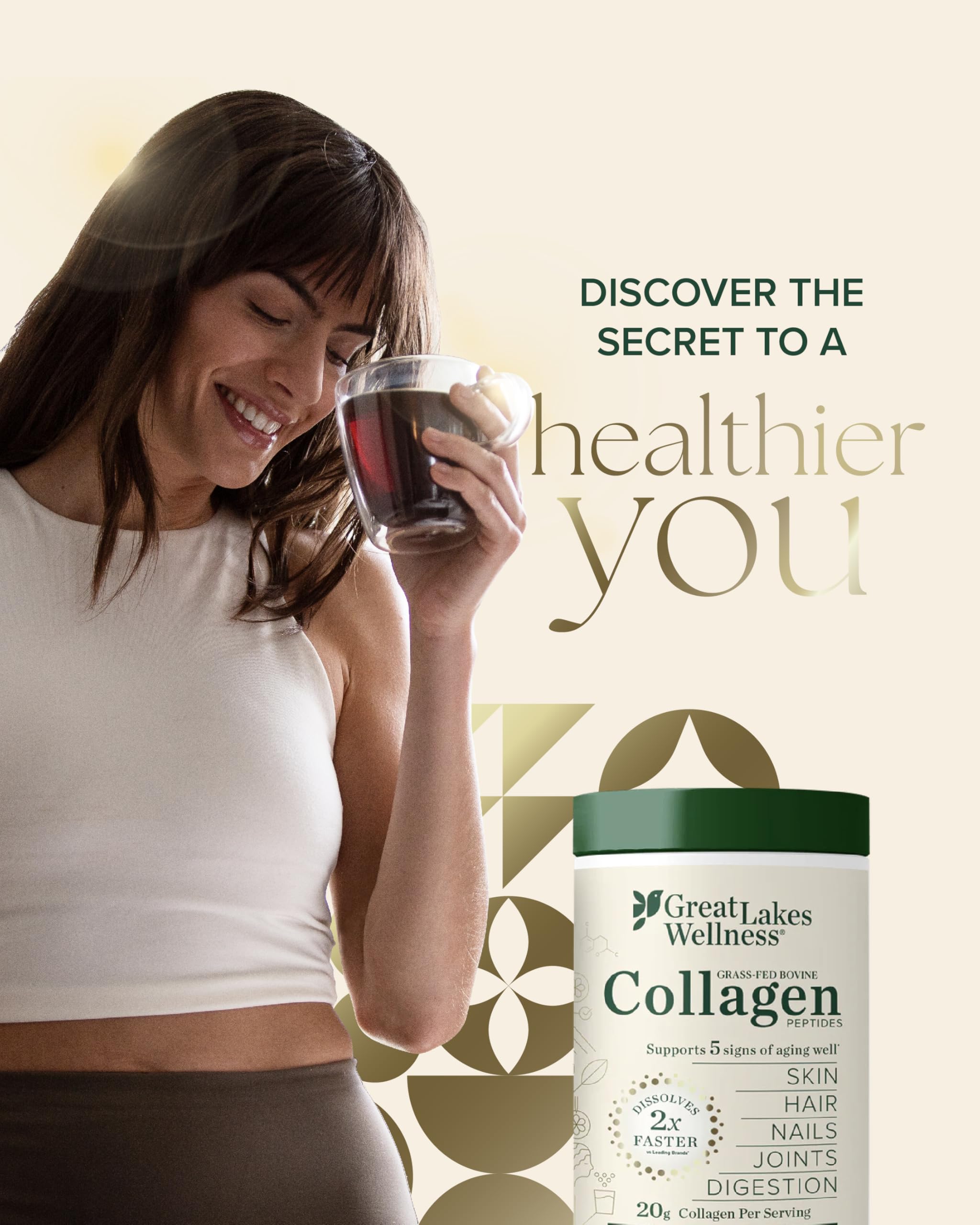 Great Lakes Wellness Collagen Peptides – Unflavored, 32 oz, 20 g/serving