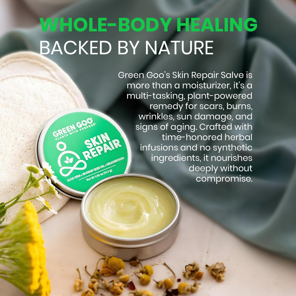 Green Goo Skin Salve | Natural Skin Repair & Daily Moisture – 1.82 oz Large Tin