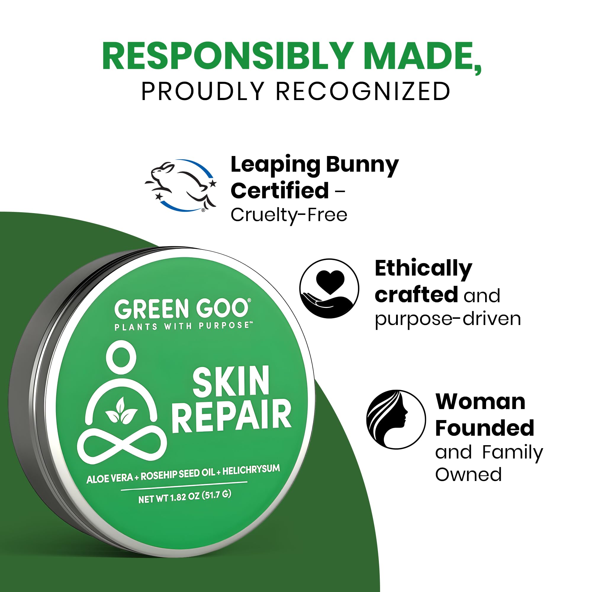 Green Goo Skin Salve | Natural Skin Repair & Daily Moisture – 1.82 oz Large Tin