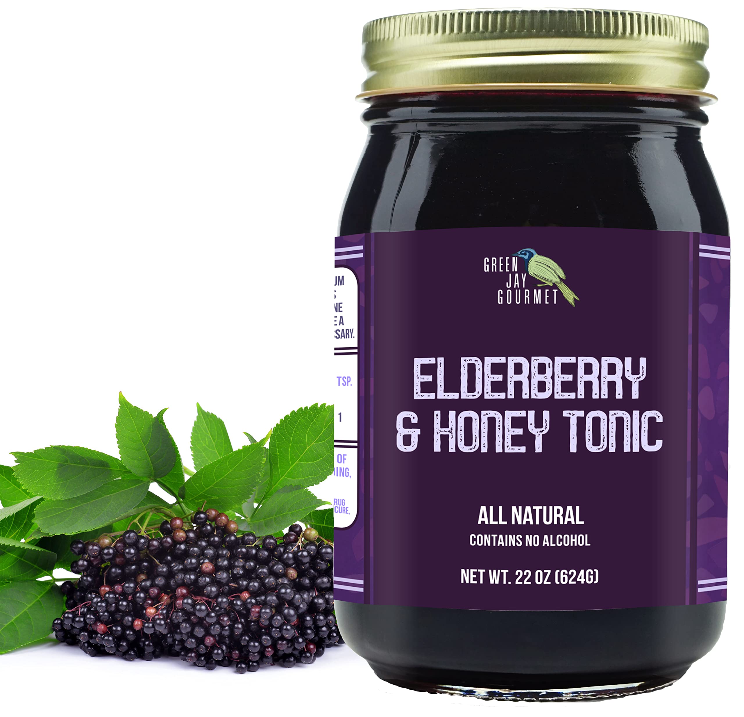 Green Jay Gourmet Elderberry Tonic – All-Natural Immune Support for Kids & Adults (22 oz)