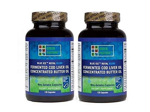 Green Pasture Blue Ice Royal Butter Oil Fermented Cod Liver Oil Blend 240 Capsules
