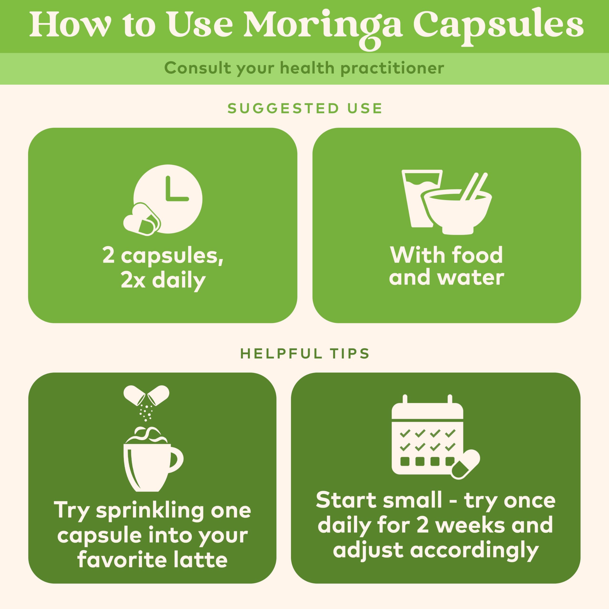 Organic India Moringa Capsules Organic – Green Superfood, Vegan, Gluten-Free | 90 Capsules