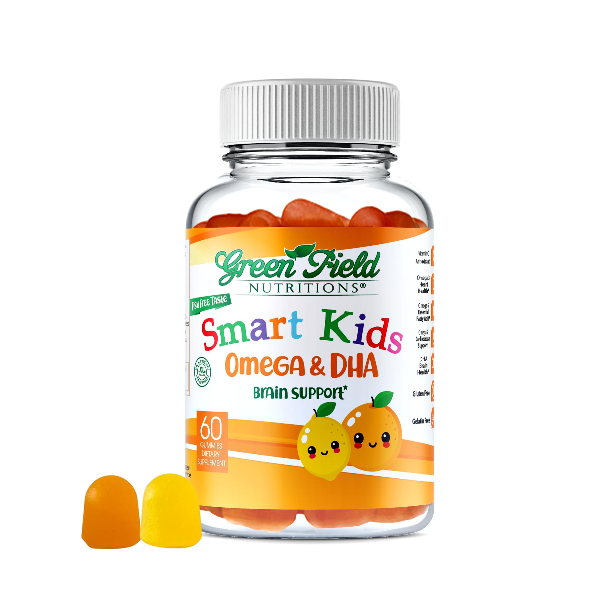 Greenfield Nutritions Smart Kids Halal Omega-3 DHA Gummies | Brain & Immune Support