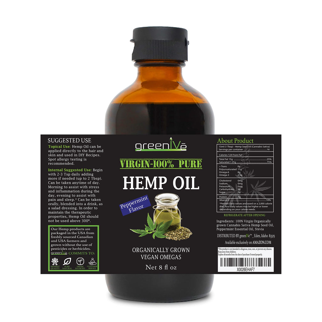 GreenIVe Organic Peppermint Hemp Oil 224,000mg – Cold Pressed (2-Pack)