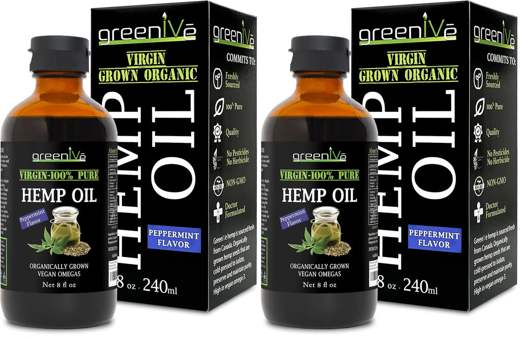 GreenIVe Organic Peppermint Hemp Oil 224,000mg – Cold Pressed (2-Pack)