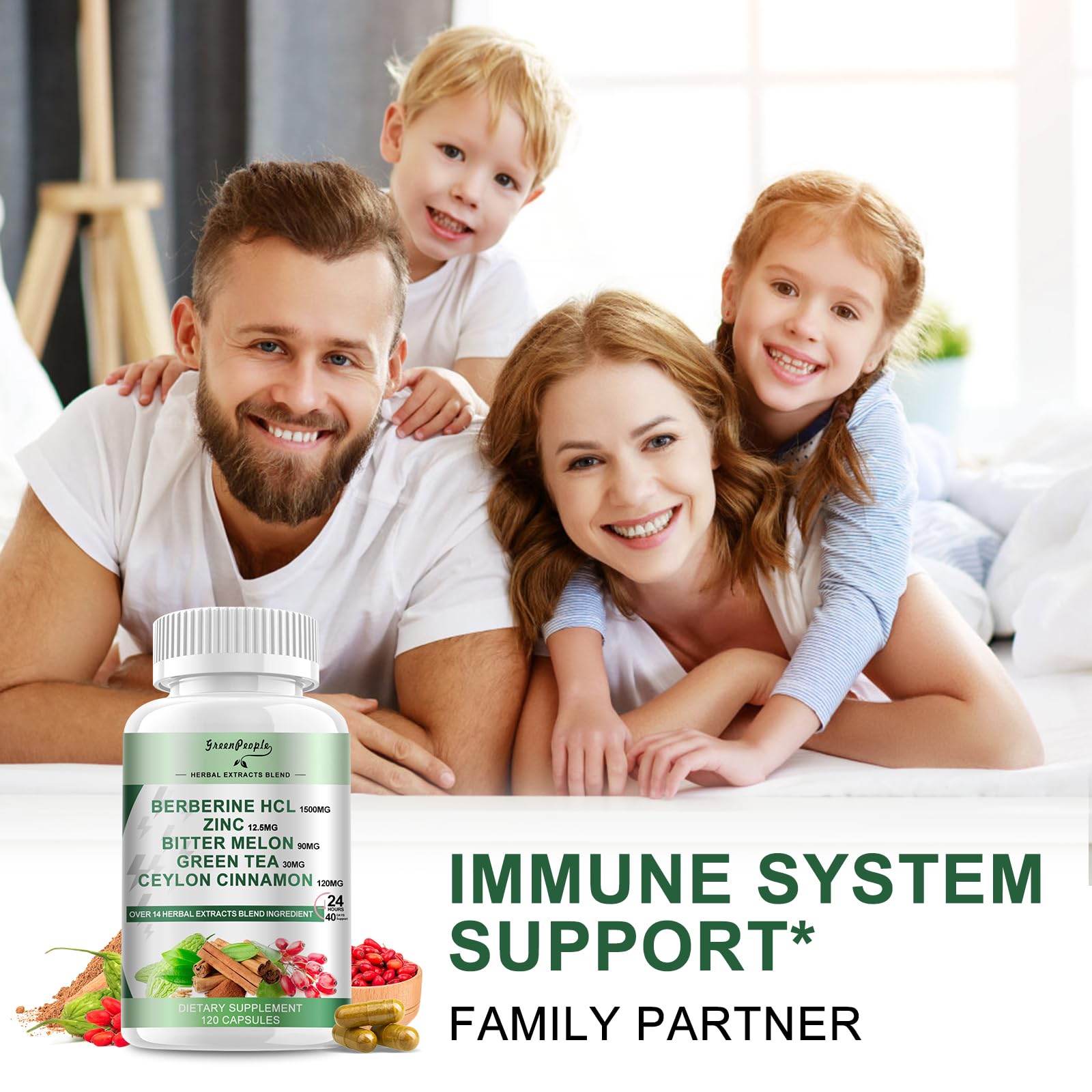 GREENPEOPLE Berberine 1500mg Liposomal - 120 Capsules | Immune Support & Energy
