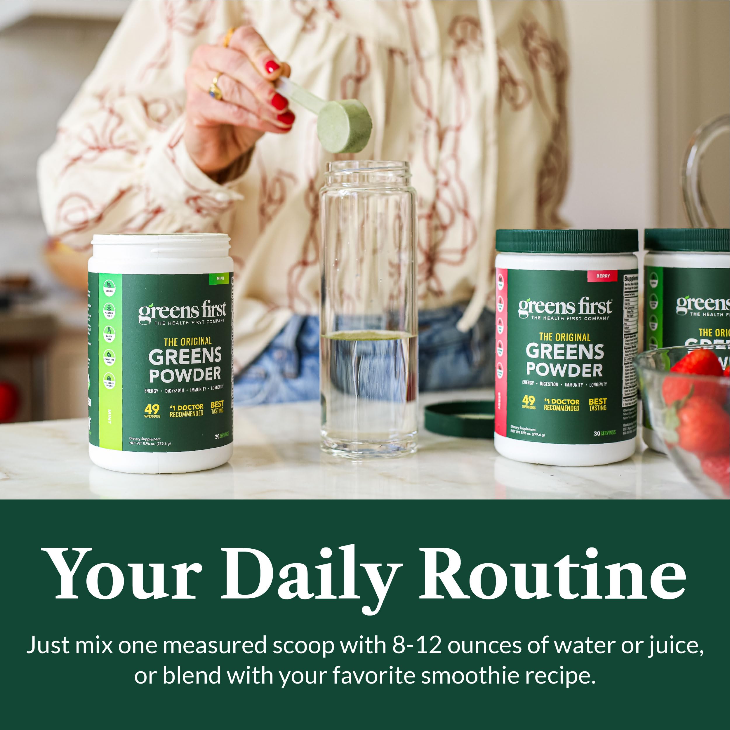 Greens First Original Greens Powder - 49 Superfoods, Organic, Vegan (Chocolate, 30 Servings)