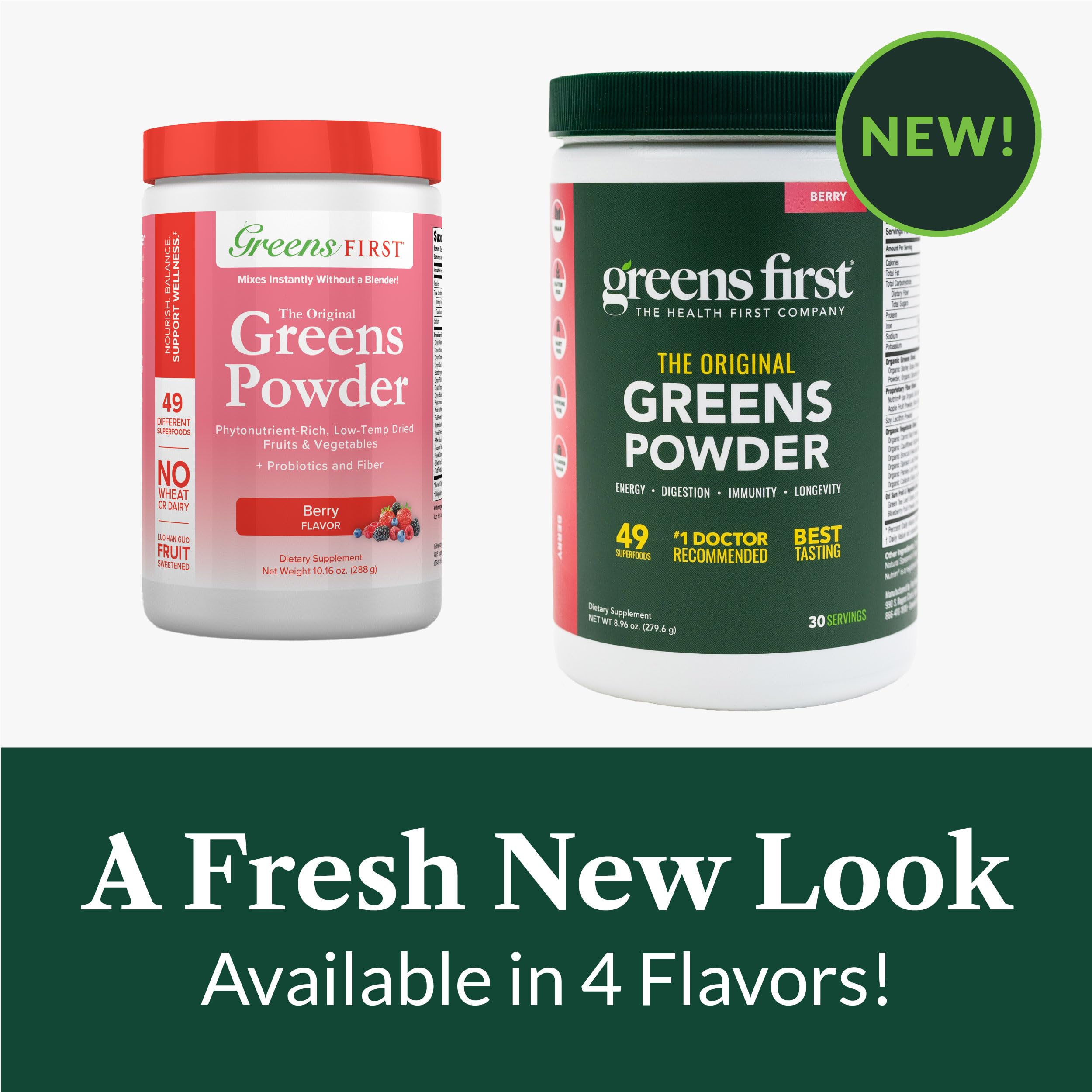 Greens First Original Greens Powder - 49 Superfoods, Berry, 30 Servings