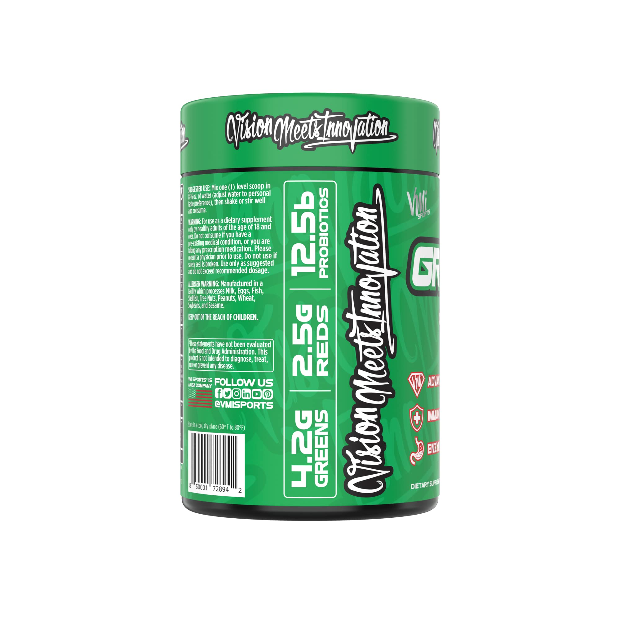 VMI Sports Greens + Reds Advanced Superfood | Immunity & Gut Health | 30 Servings (Chocolate)