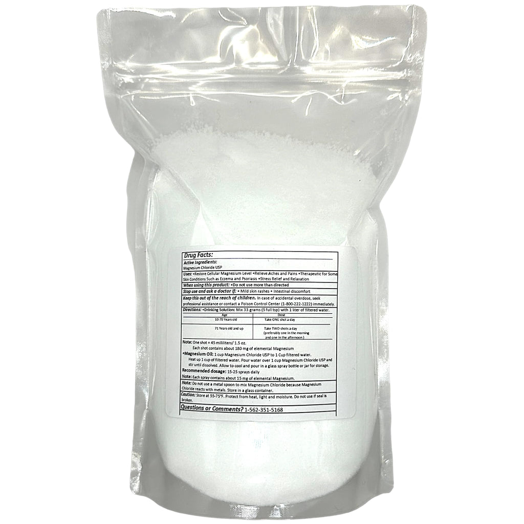 Greenway Biotech Organic Magnesium Chloride USP - 2 lb Powder, Edible Food Grade