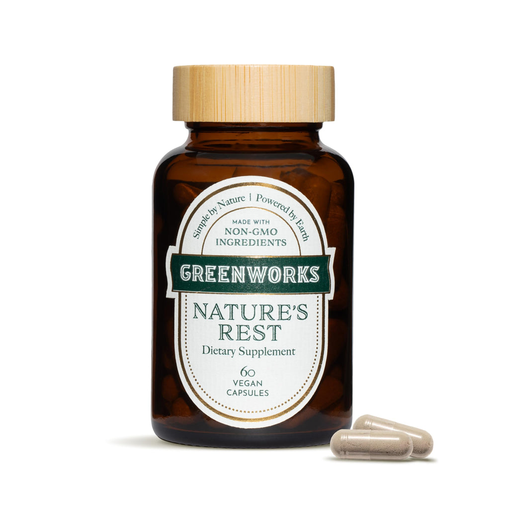 Greenworks Nature's Rest Melatonin-Free Sleep Aid | Organic Herbal Blend (60 Count)