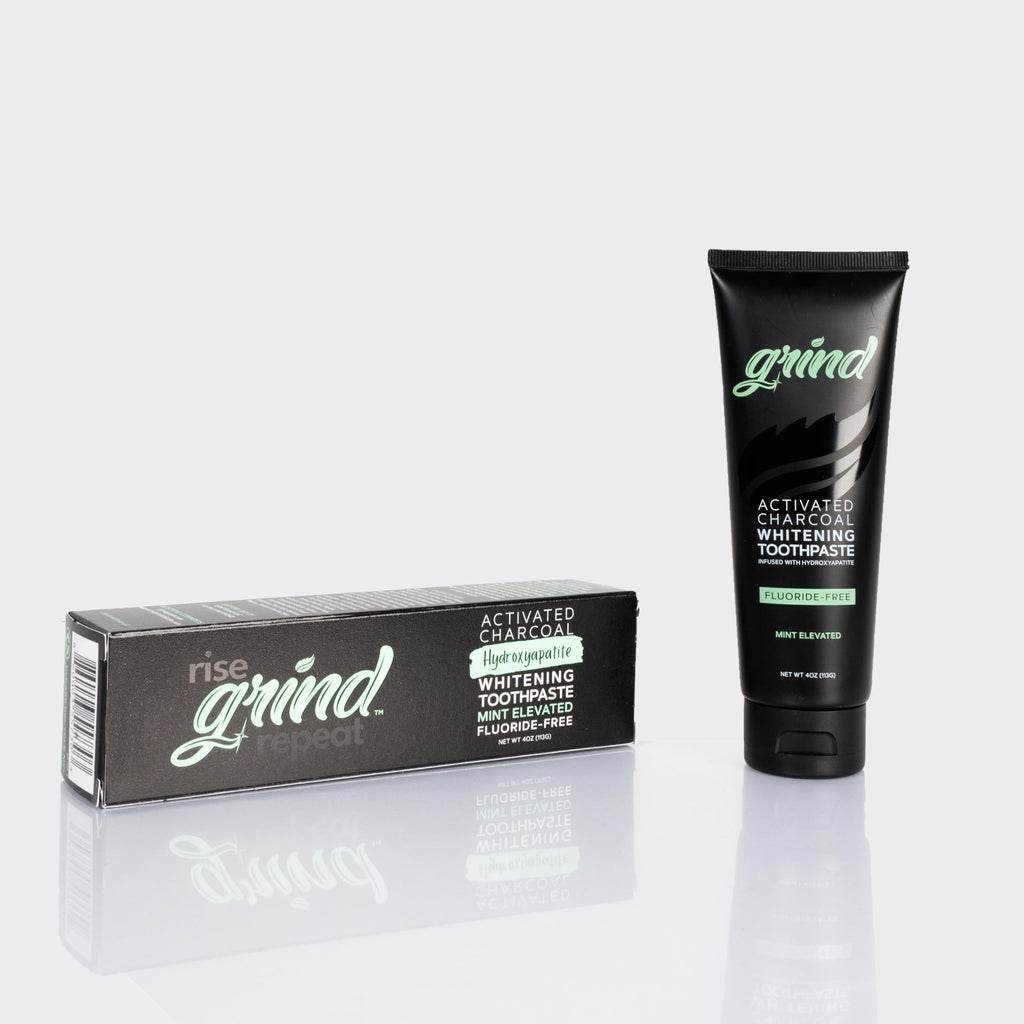Grind Fluoride Free Hydroxyapatite Toothpaste, Theobromine, Activated Charcoal, Whitening, Dentist Recommended, Natural, Made in USA, 4 oz, 2 pk