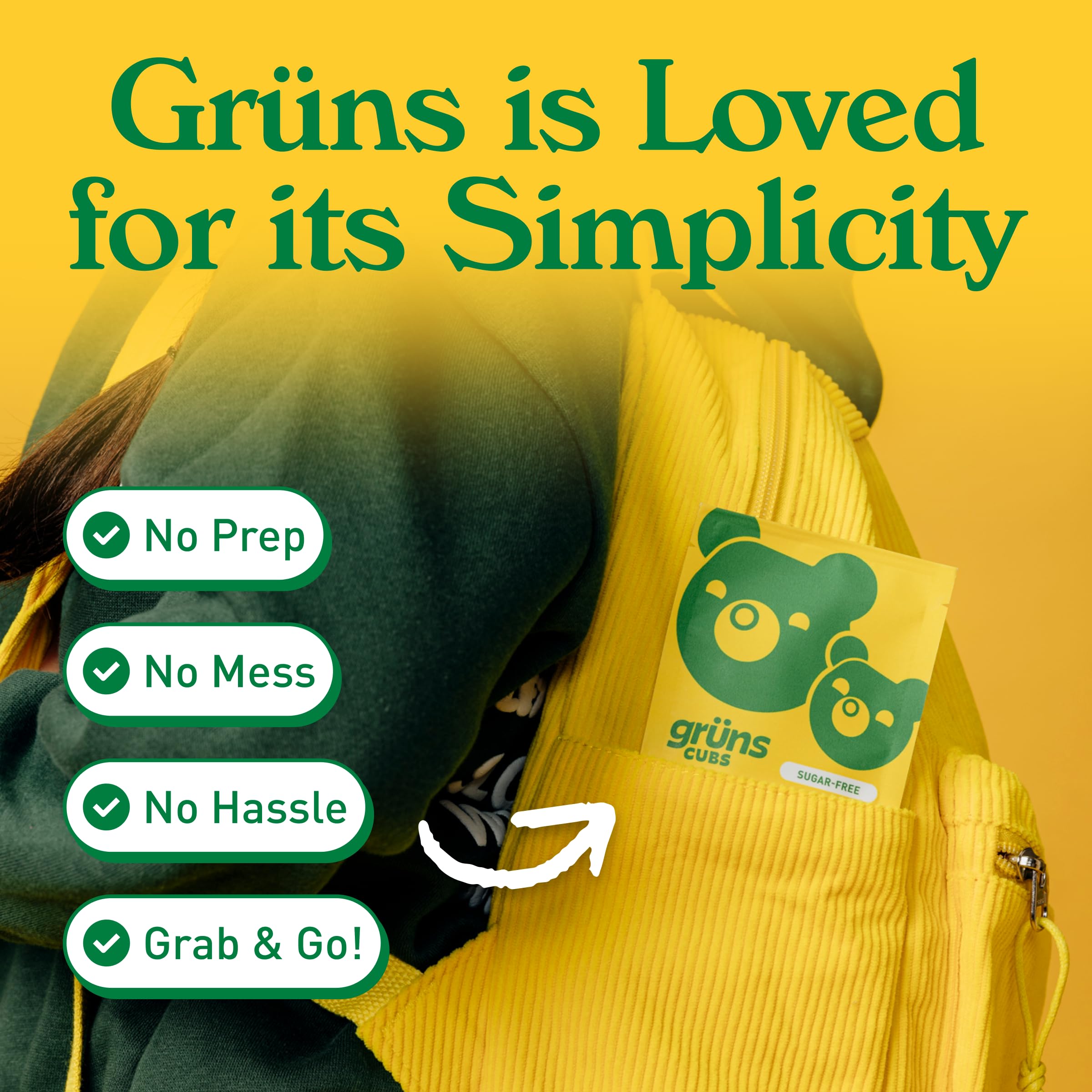 Grüns Kids Multivitamin Gummies – 20+ Vitamins & Minerals, Super Greens with Spirulina & Prebiotics | 28ct