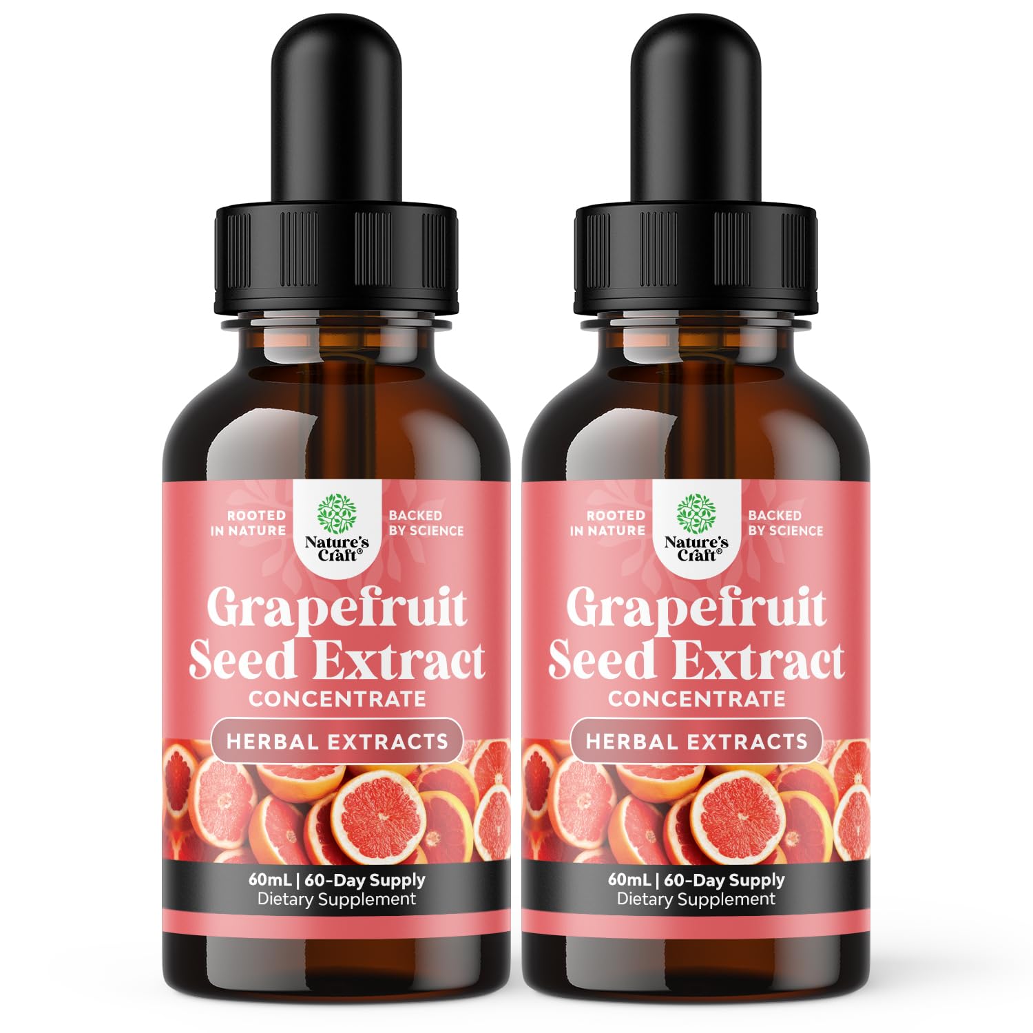GSE Grapefruit Seed Extract Liquid – One Drop Daily, 2 Pack Bundle, 120 Days