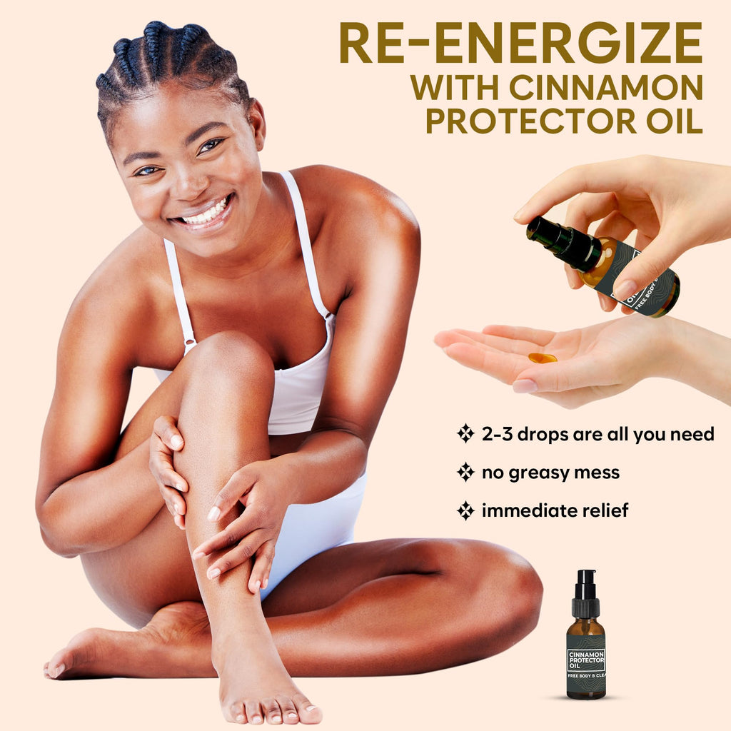 Massage Oil for Neck, Back & Cupping Tools | Cinnamon Protector Oil