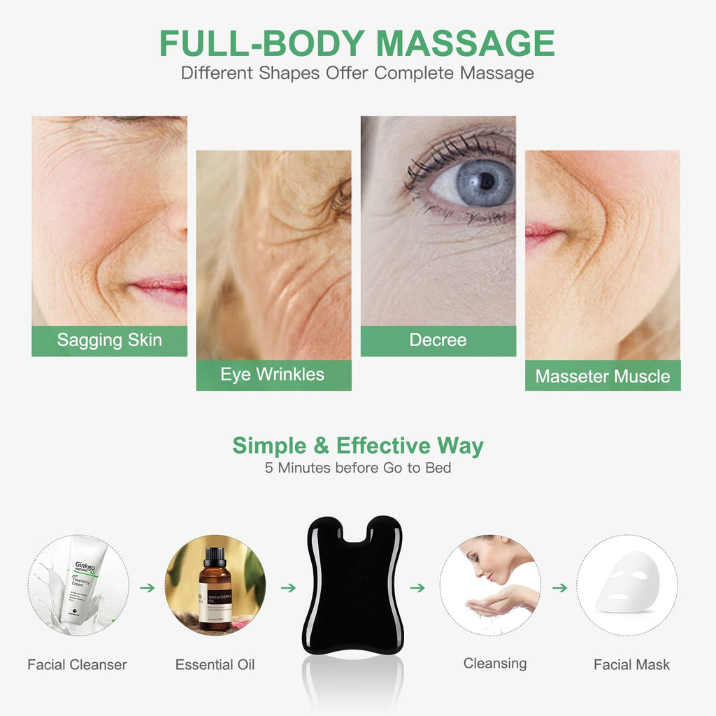 airogym Guasha Massage Tool – 4pc Natural Gua Sha Board Set