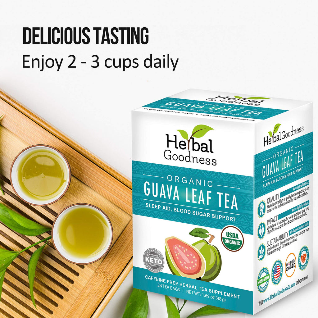 Guava Leaf Tea – 24 Bags, 100% Organic Guava Leaves | Immune Support