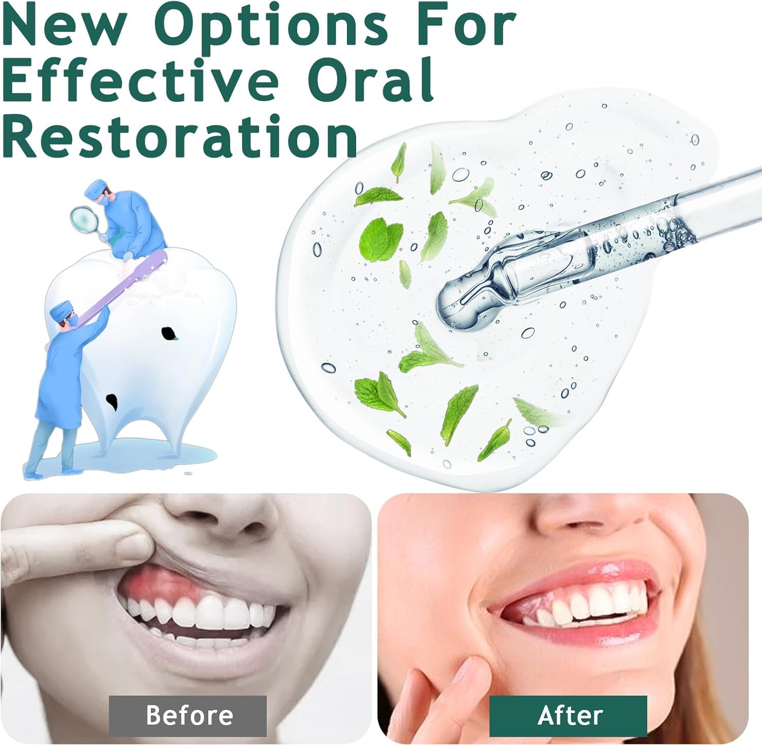 Gum Restore Drops - Receding Gums Repair & Fresh Breath (2.0 fl oz)
