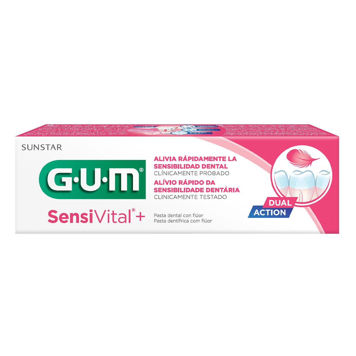 GUM Sensi Vital+ Dual Action Toothpaste with Fluoride – 75 ml (2.5 fl oz) – Made in Italy