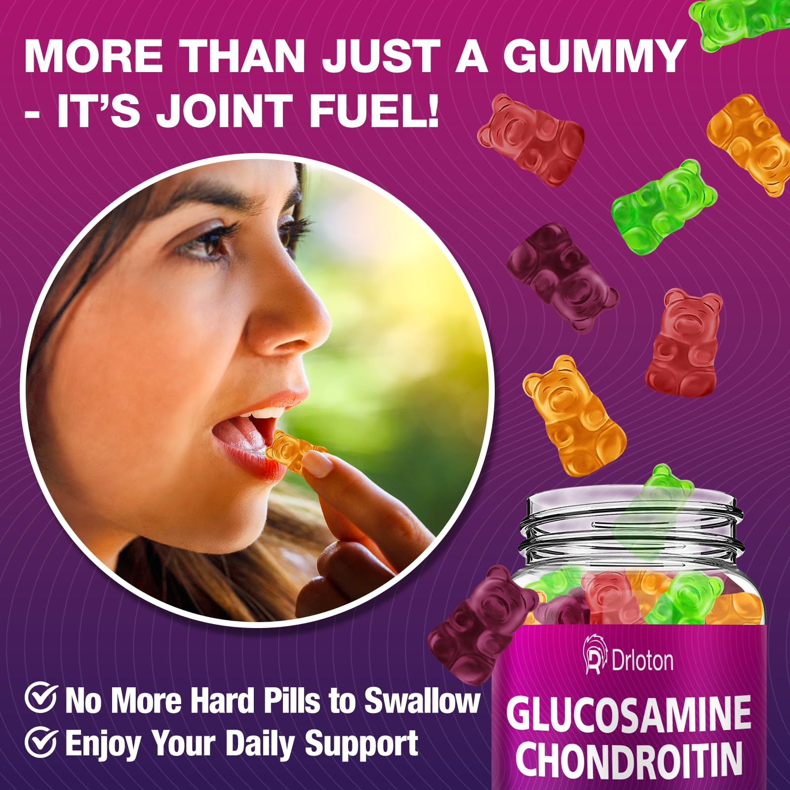 2-Pack 3000mg Glucosamine Chondroitin Gummies with MSM & Elderberry | Joint Health & Flexibility – 120 Gummies