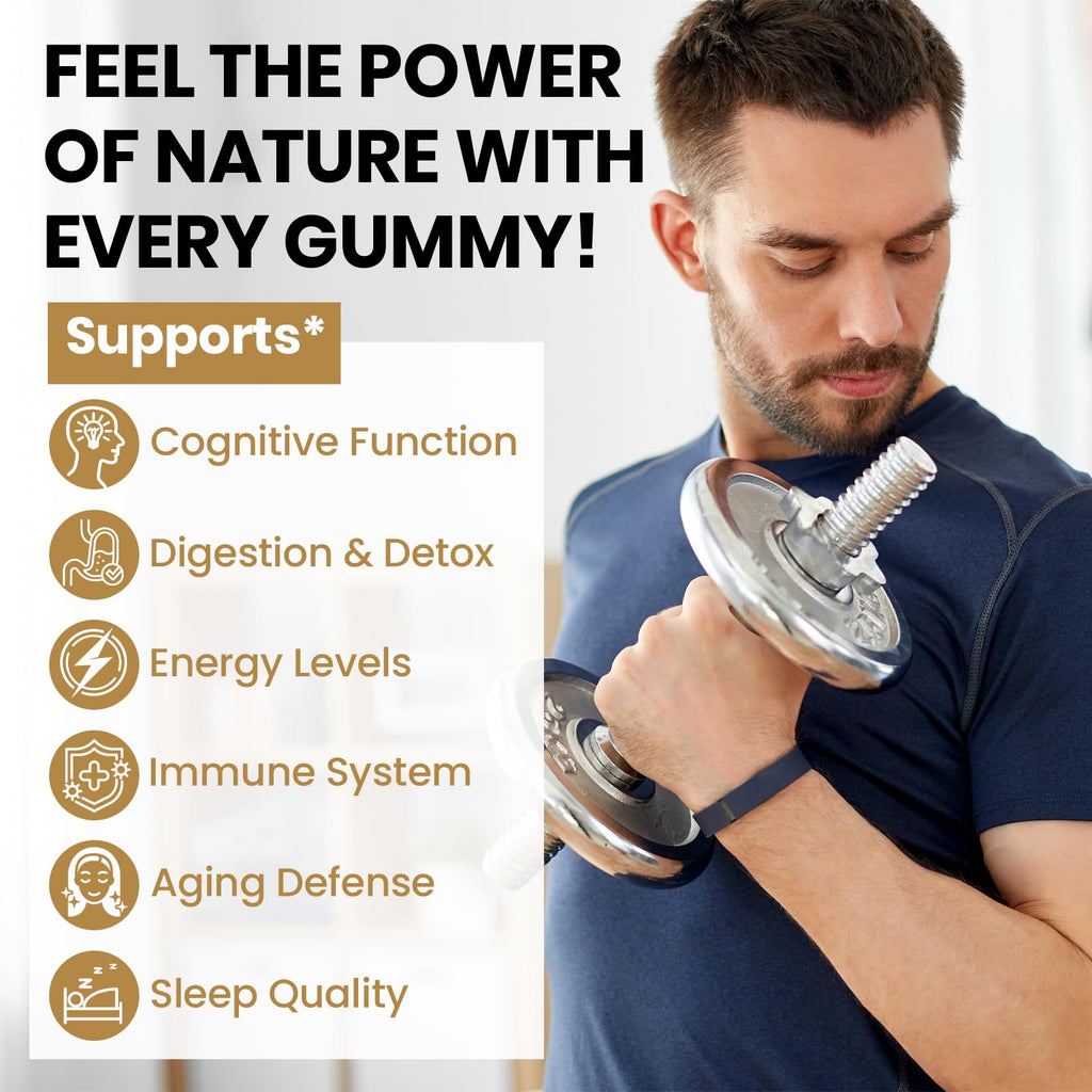 1500MG Shilajit Gummies – 4-in-1 with Ashwagandha, Sea Moss, Black Seed | 120 Gummies