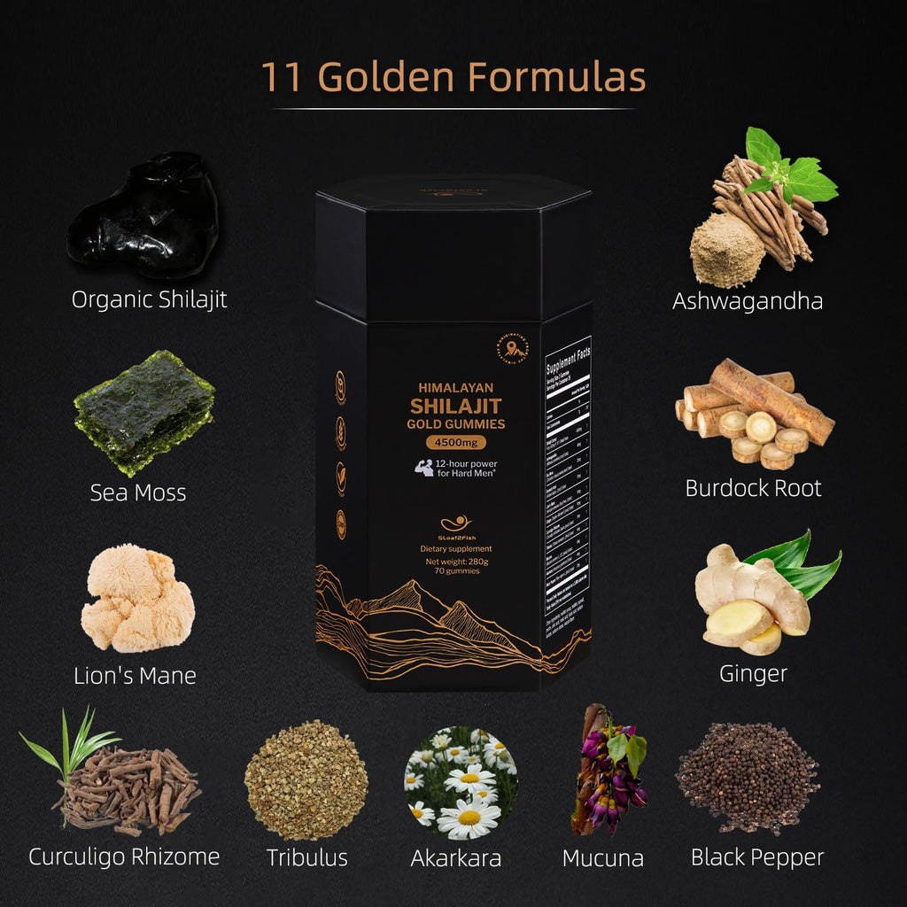 5Loaf2Fish Himalayan Shilajit Gummies with Ashwagandha & Sea Moss – 70 Gummies