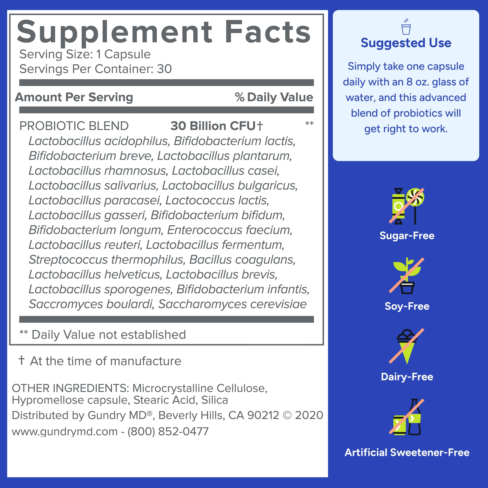 Gundry MD® 24 Strain Probiotic — 30B CFU, 30 Count