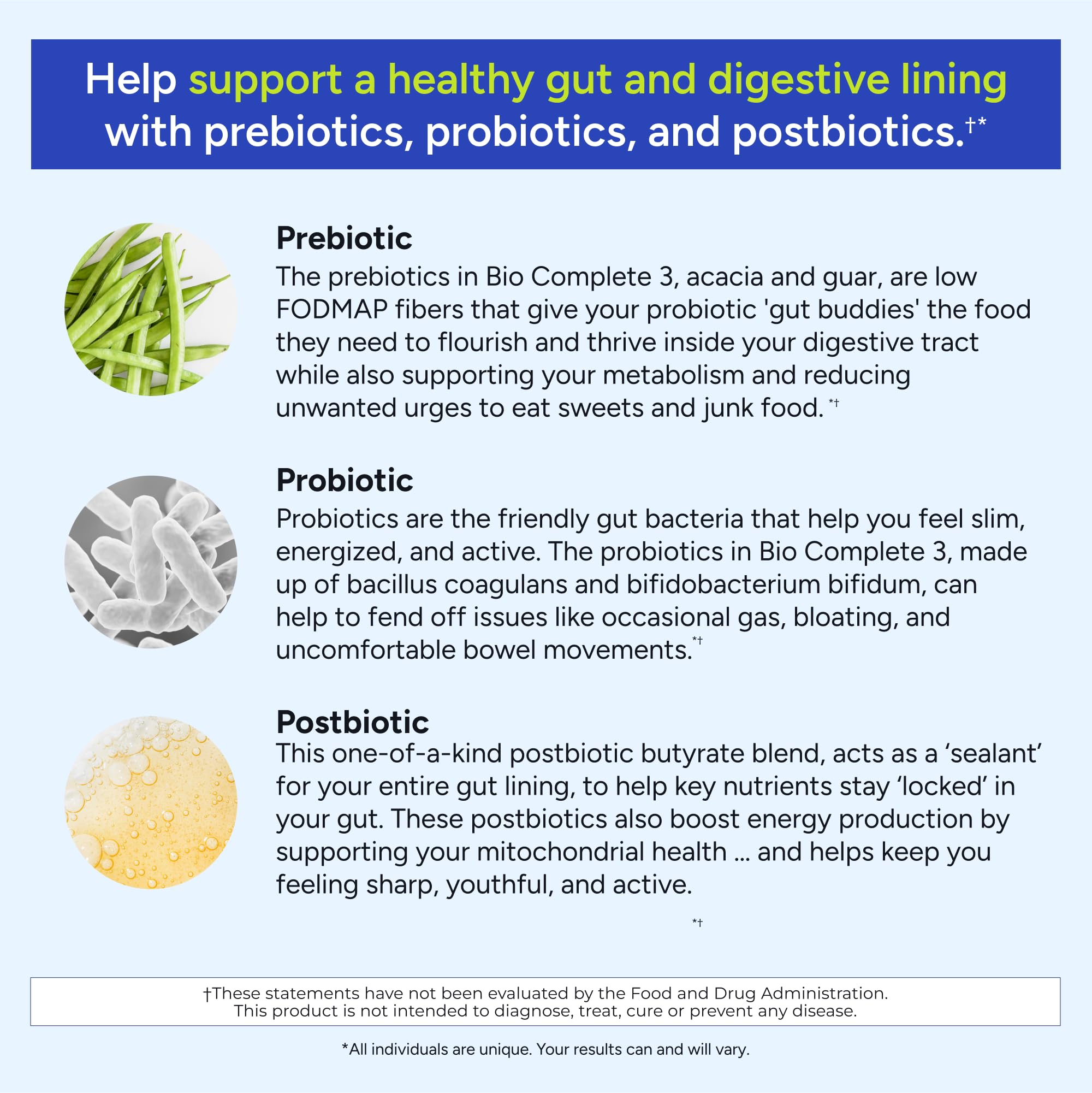 Gundry MD Bio Complete 3 — 3-in-1 Probiotics for Digestion, Energy, and Skin | 30 Day Supply