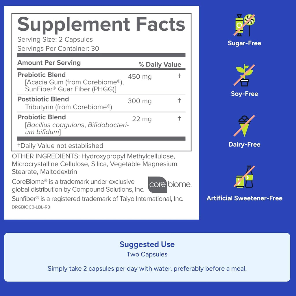 Gundry MD Bio Complete 3 — 3-in-1 Prebiotic, Probiotic, Postbiotic for Gut Health (90-Day Supply)