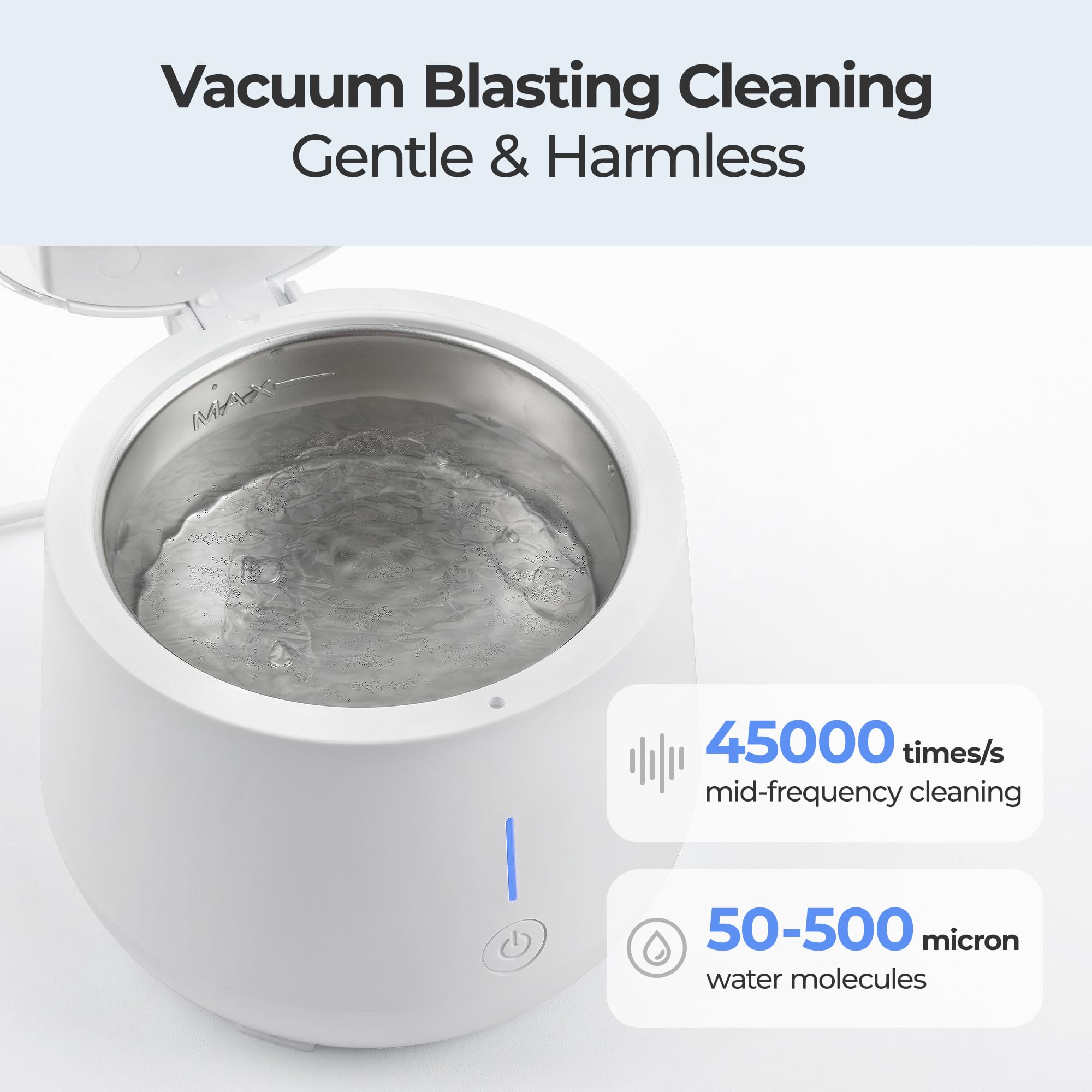 Guntsous Ultrasonic Retainer Cleaner Machine – 45kHz Medium Frequency + 3 LED Lights