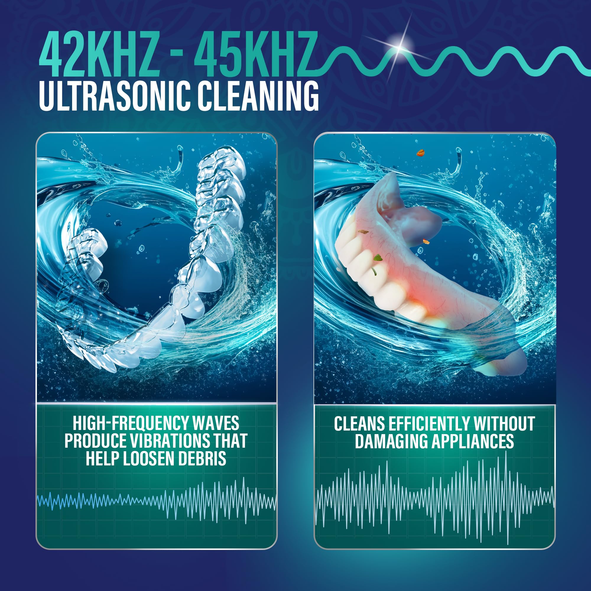 GuruNanda Ultrasonic Retainer Cleaning Pod – 190ml, 45kHz, 3 Modes