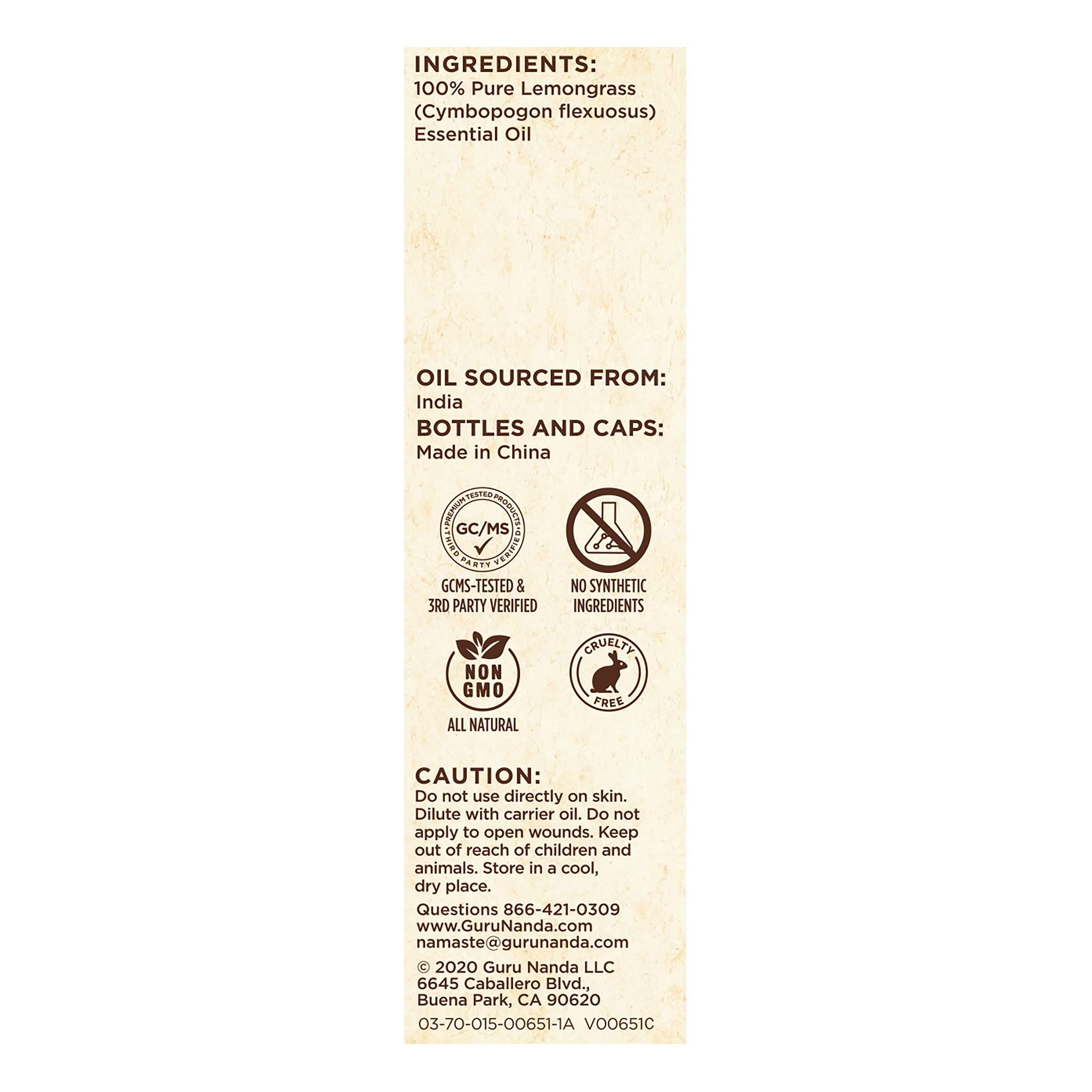 GuruNanda Lemongrass Essential Oil – 100% Pure & Undiluted (2x0.5 fl oz)
