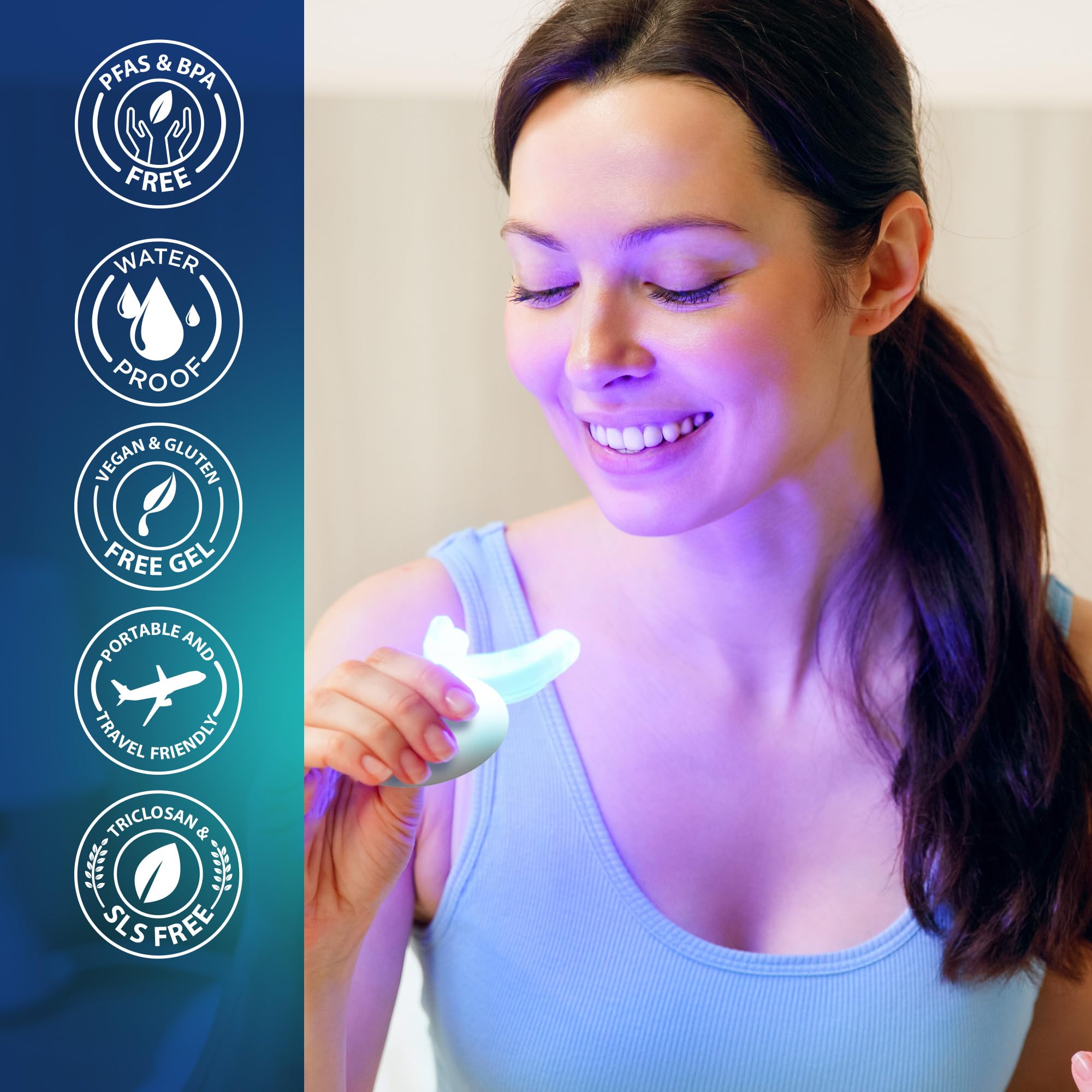 GuruNanda Teeth Whitening Kit with LED Light – Wireless, 40 Treatments