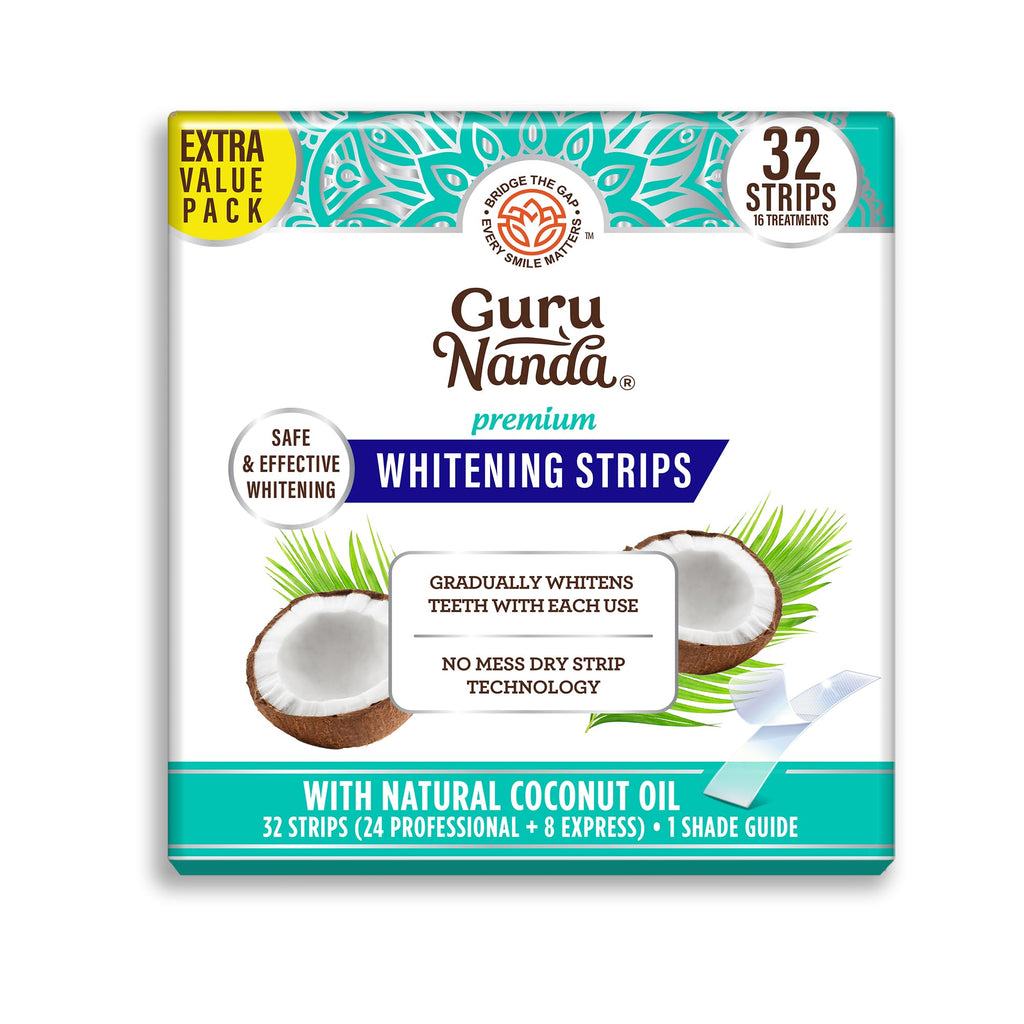 GuruNanda Teeth Whitening Strips - 16-Day Non-Slip Dry Strip