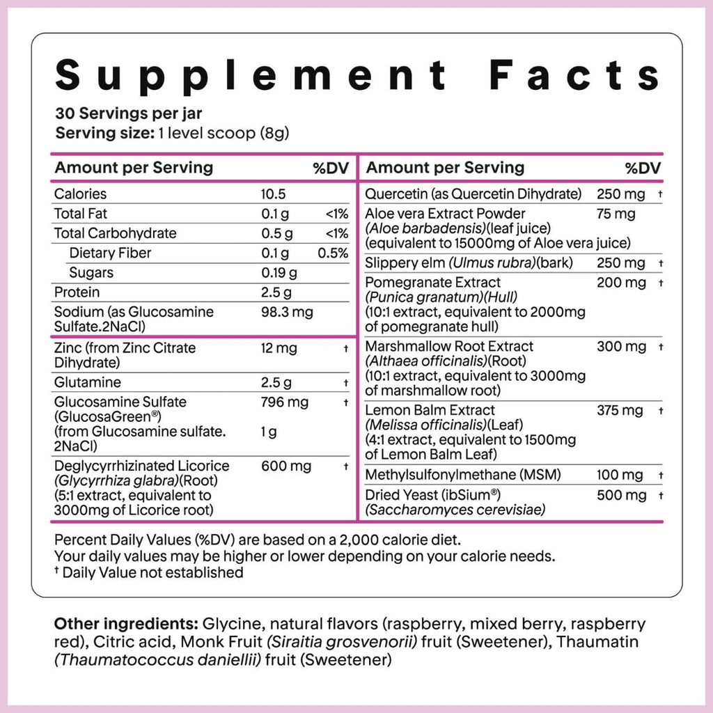 Goodness Lover Gut Soothe & Glow – Digestive Support with L-Glutamine & MSM | 30 Servings