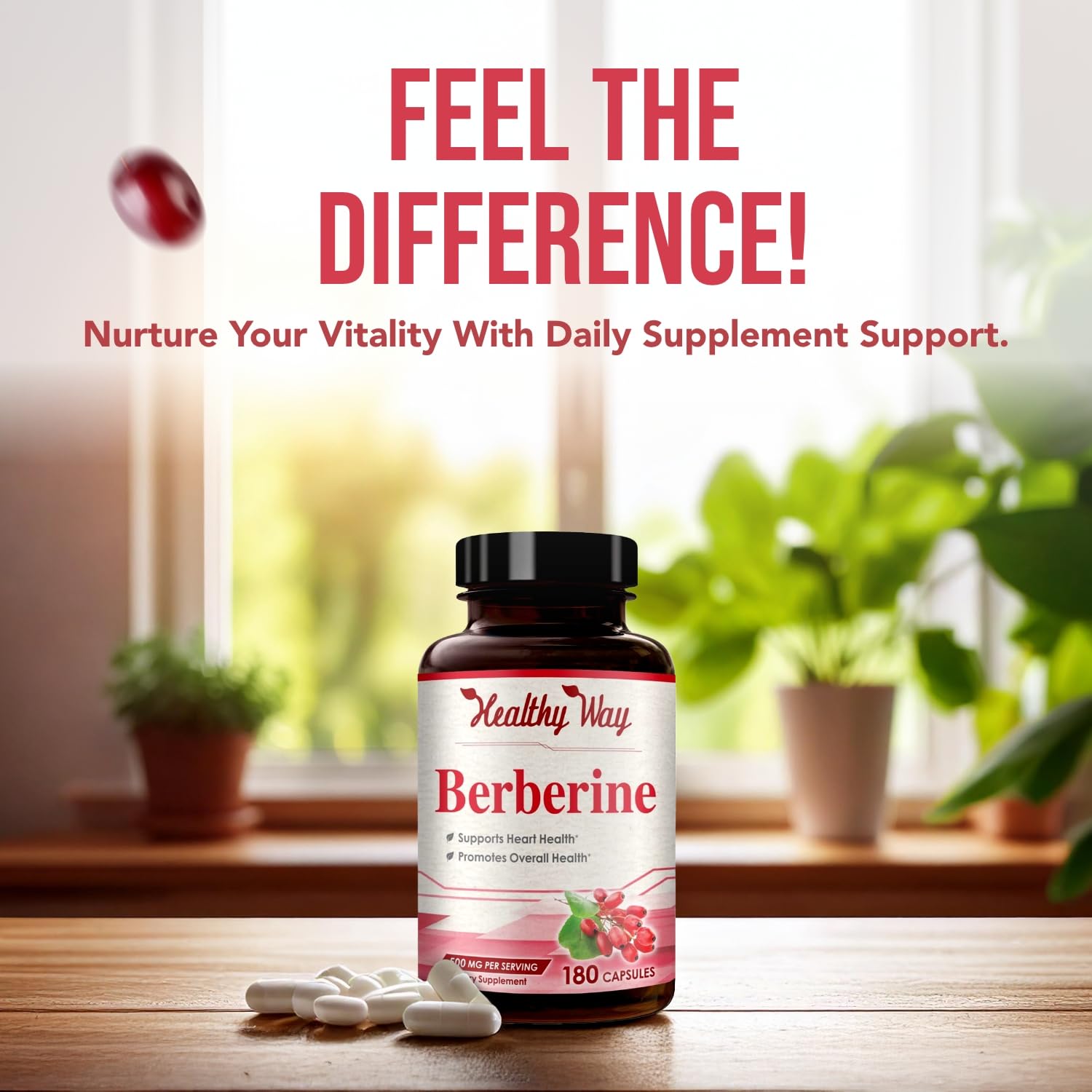 High Strength Berberine 500mg – 180 Servings | Vegan, USA Made Antioxidant Support