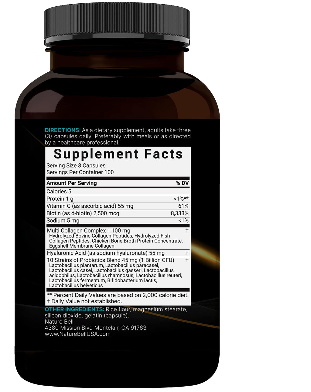 NatureBell Multi Collagen Complex – 300 Capsules, 5 Types + Hyaluronic Acid