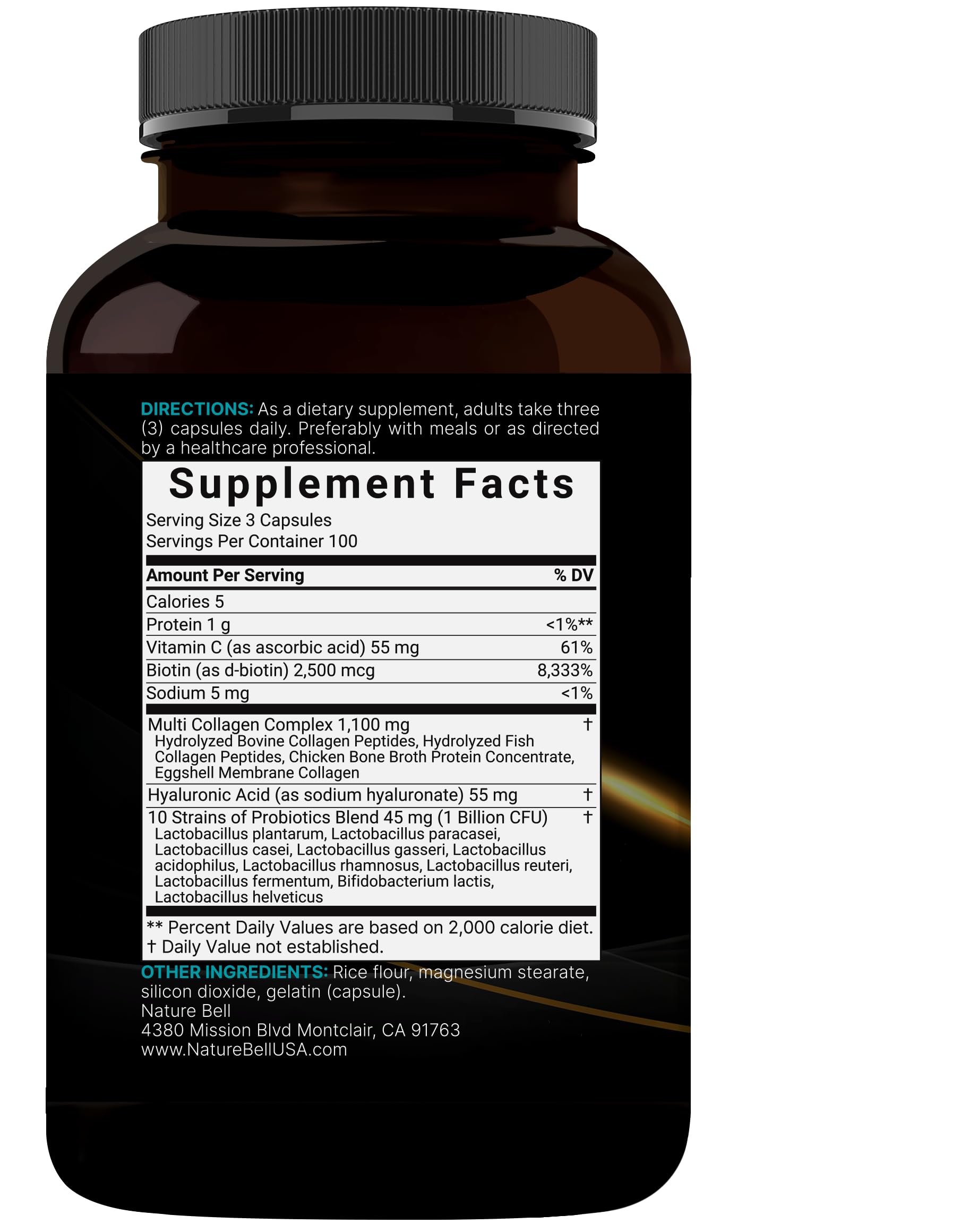 NatureBell Multi Collagen Complex – 300 Capsules, 5 Types + Hyaluronic Acid
