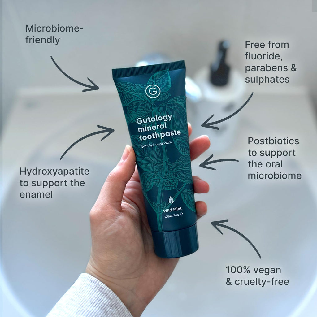 Gutology Probiotic Hydroxyapatite Toothpaste Fluoride Free Wild Mint