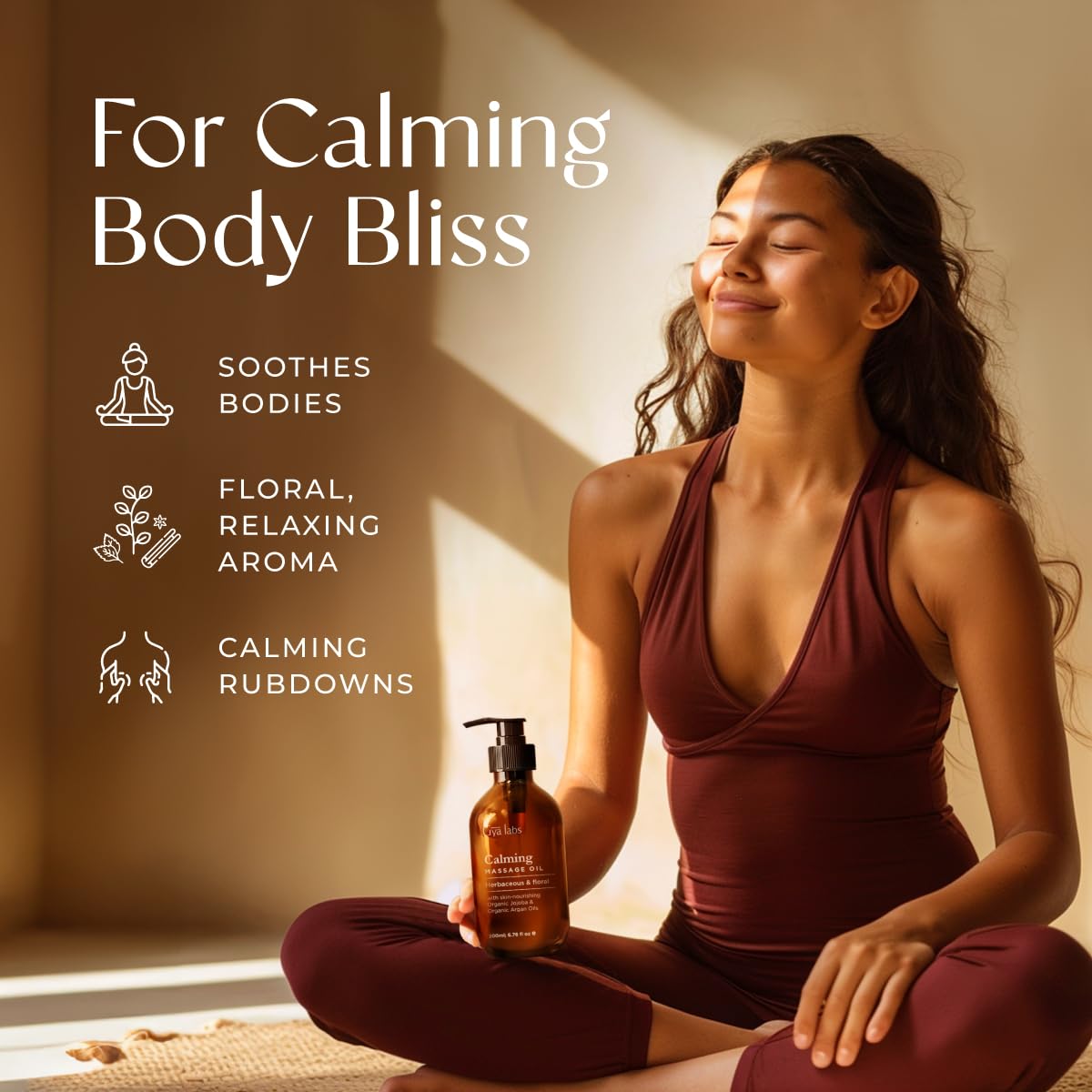 Gya Labs Calming Massage Oil - 6.76 Fl Oz - Non-Greasy Sore Muscle Relief & Relaxation