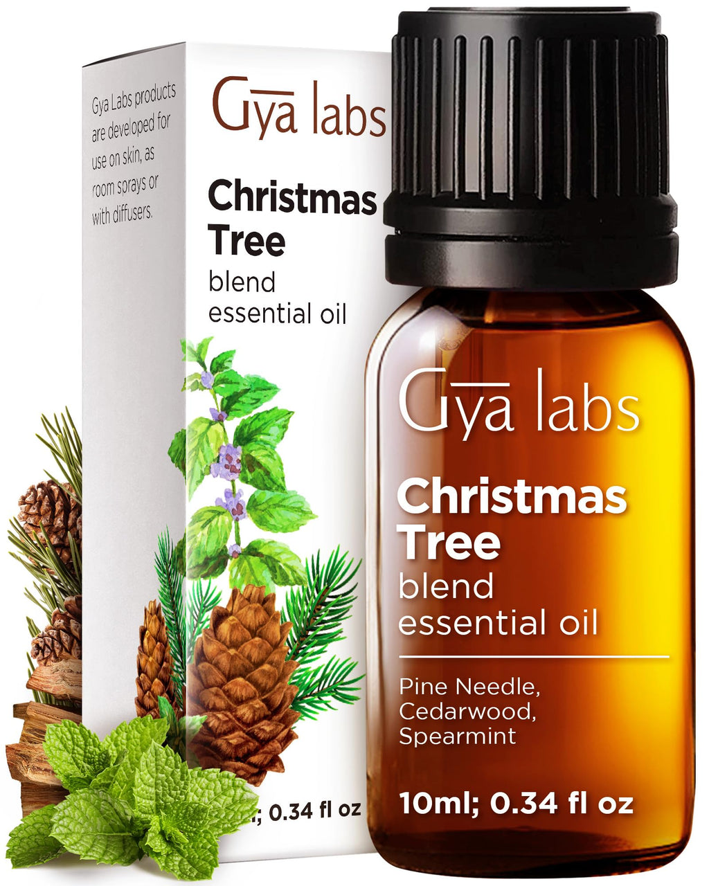 Gya Labs Christmas Tree Essential Oils Blends – 0.34 Fl Oz | Diffuser, Aromatherapy & DIY Candle Scents