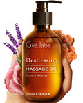 Gya Labs Destressing Massage Oil - 6.76 fl oz | Non-Greasy Sore Muscle Relief