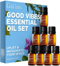 Gya Labs Good Vibes Essential Oil Set (0.17 Fl Oz×8) – Diffuser, Aromatherapy & DIY Candle Scents