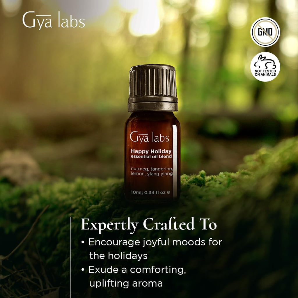 Gya Labs Holiday Essential Oil Blend – Comforting & Uplifting Aromatherapy (0.34 fl oz)