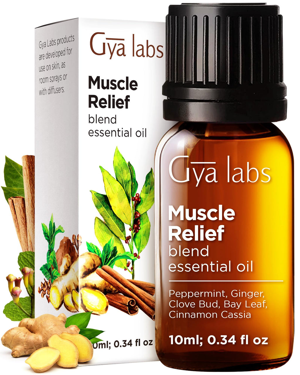 Gya Labs Muscle Relief Essential Oils Blends - 0.34 Fl Oz