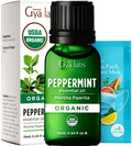 Gya Labs Organic Peppermint Essential Oil - 0.34 fl oz | Diffuser, Skin, Hair, Aromatherapy