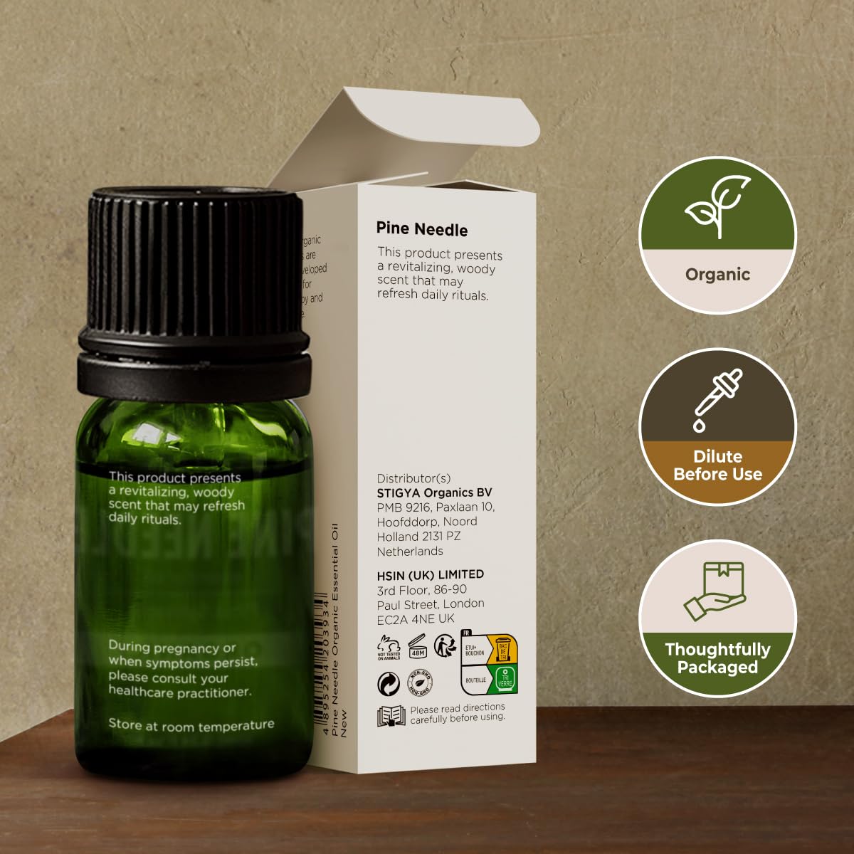 Gya Labs Organic Pine Needle Essential Oil – 0.34 fl oz | Diffuser, Skin, Hair, DIY Candle Making