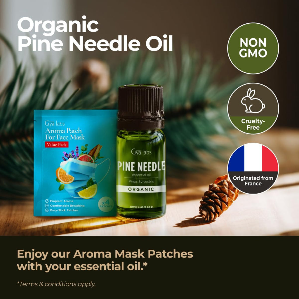 Gya Labs Organic Pine Needle Essential Oil – 0.34 fl oz | Diffuser, Skin, Hair, DIY Candle Making