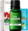 Gya Labs Organic Rose Geranium Essential Oil - 0.34 fl oz | Skin, Hair, Diffuser, Aromatherapy, DIY Candle Making Scents